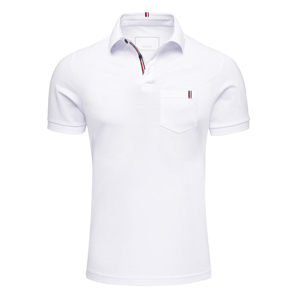 Klassisk vit piketröja herr