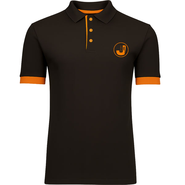 Piketröja herr - Svart med orangea detaljer