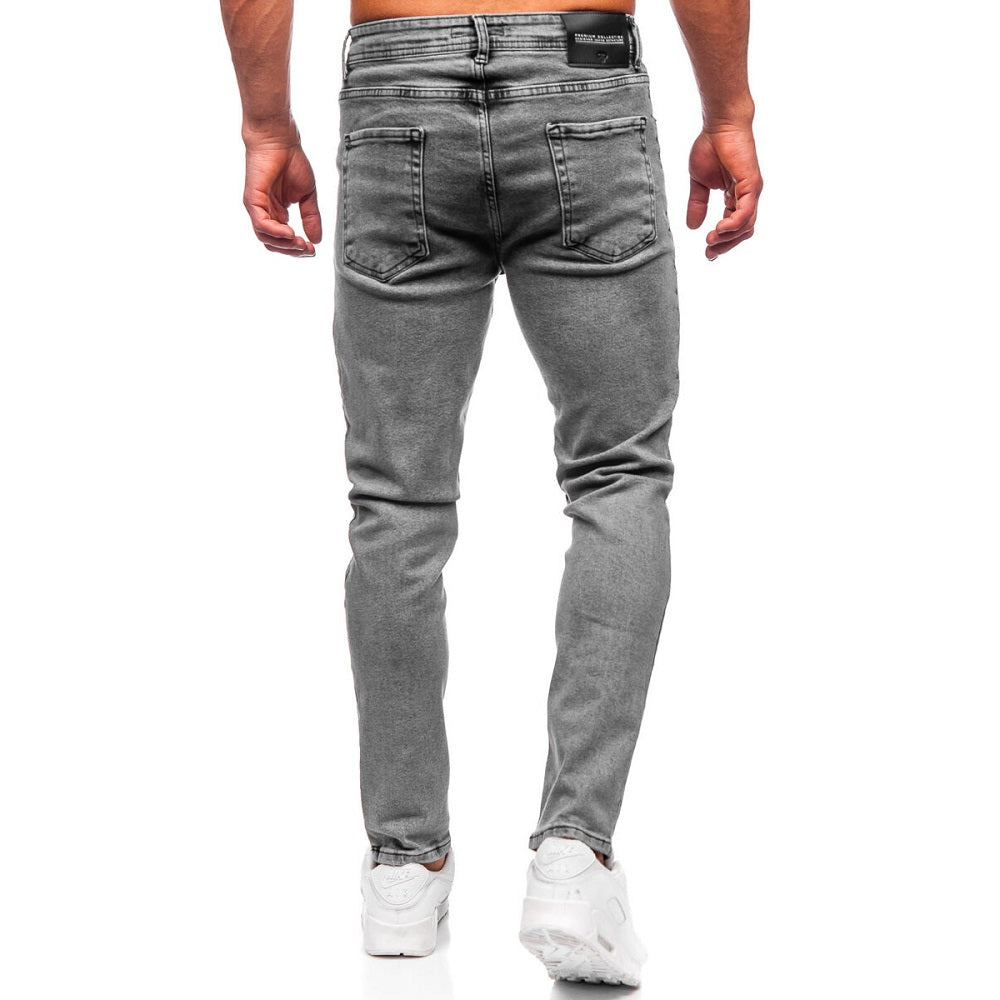 Jeans Regular fit - Grafitgrå herr bakifrån