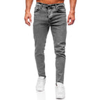 Jeans Regular fit - Grafitgrå herr framifrån