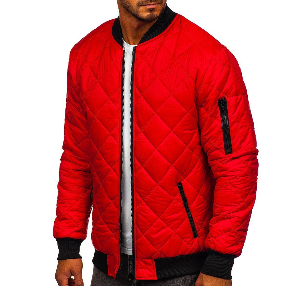Röd bomberjacka herr - Övergångsjacka
