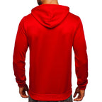 Hoodie för herr - Röd huvtröja bakifrån