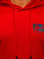 Röd luvtröja peace - Hoodie herr