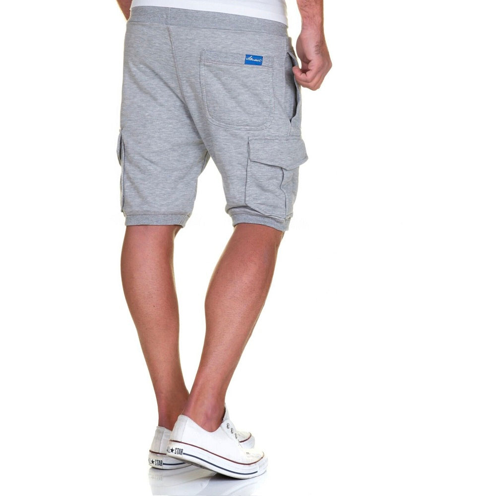 Cargoshorts - Herrshorts i olika färgval ljusgråa bakifrån