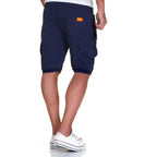 Cargoshorts - Herrshorts i olika färgval mörkblåa bakifrån