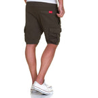 Cargoshorts - Herrshorts i olika färgval gröna bakifrån