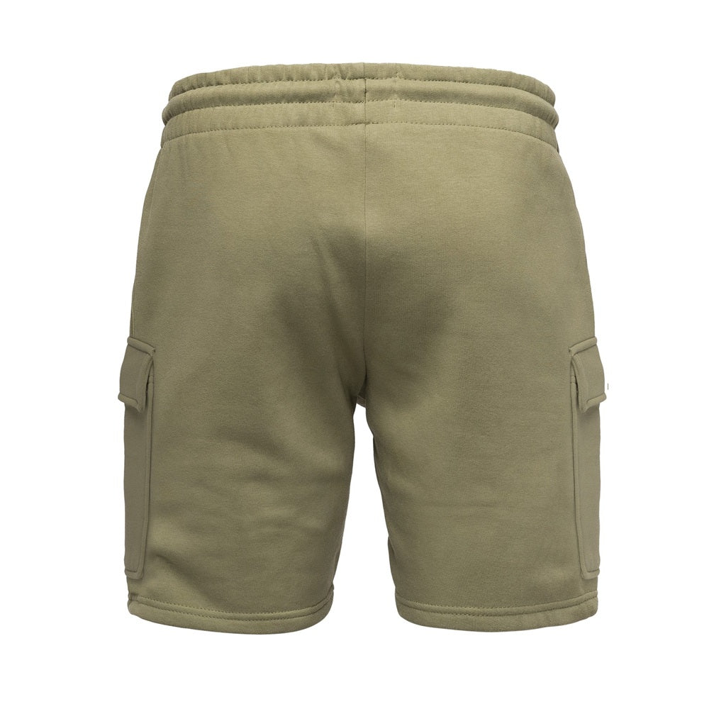 Mjukisshorts med cargofickor herr - Amaci & Son gröna bakifrån