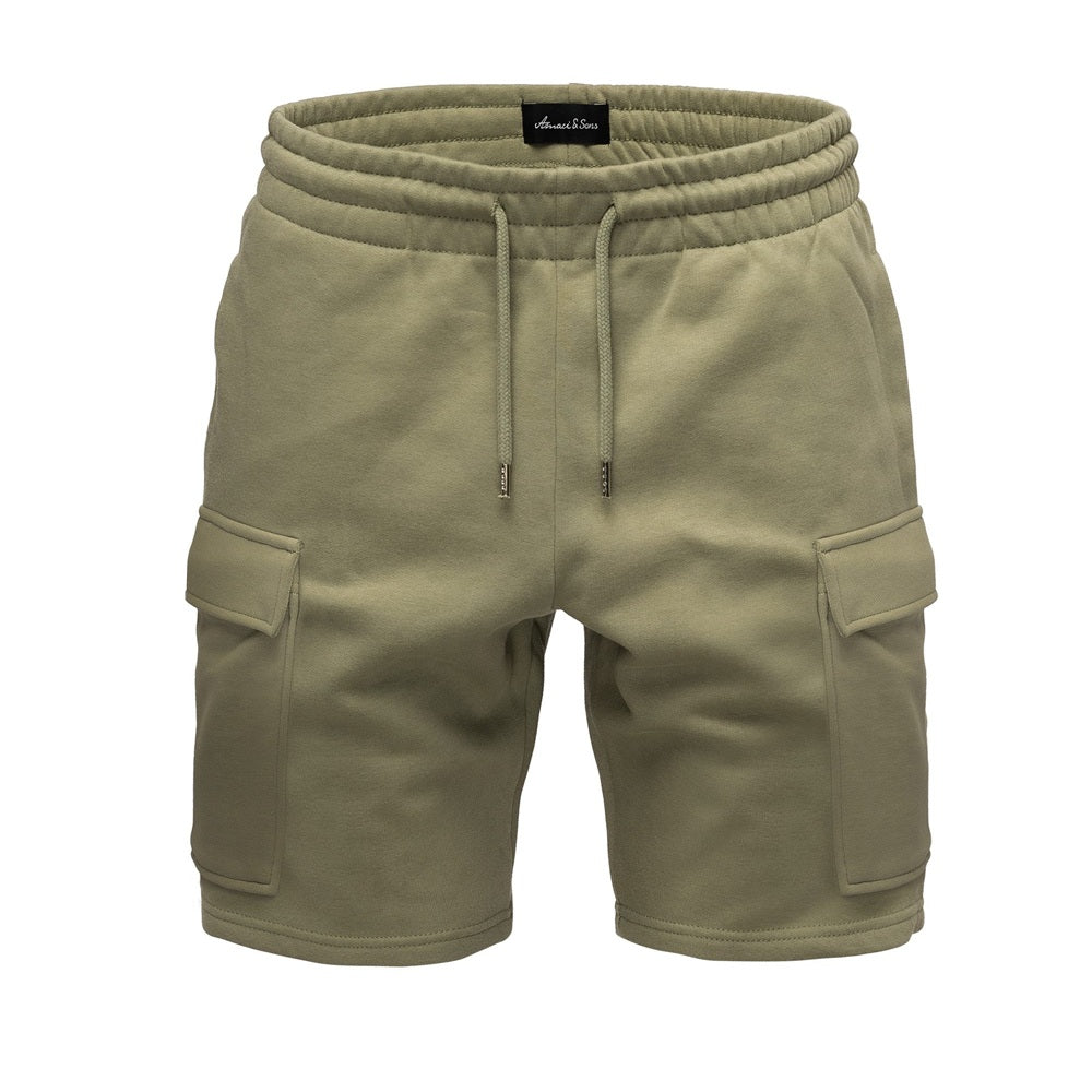 Mjukisshorts med cargofickor herr - Amaci & Son gröna