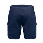 Mjukisshorts med cargofickor herr - Amaci & Son mörkblåa bakifrån