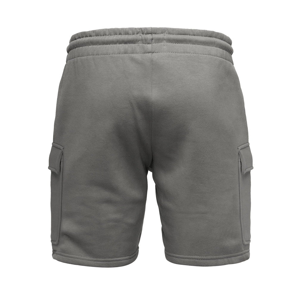 Mjukisshorts med cargofickor herr - Amaci & Son mörkgråa bakifrån