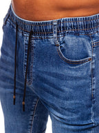 Jeansshorts blå - Resår herrshorts zoomad
