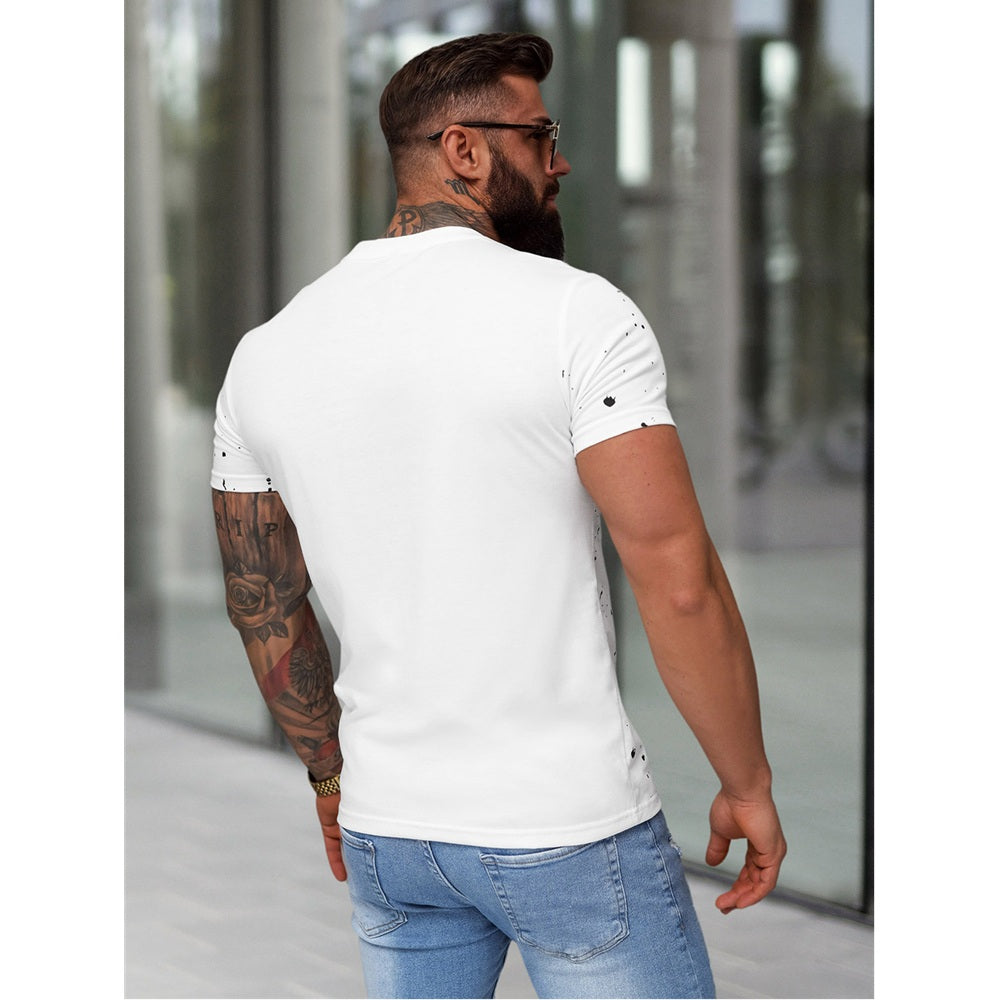 Vit Slim Fit Modell - T-shirt London bakifrån