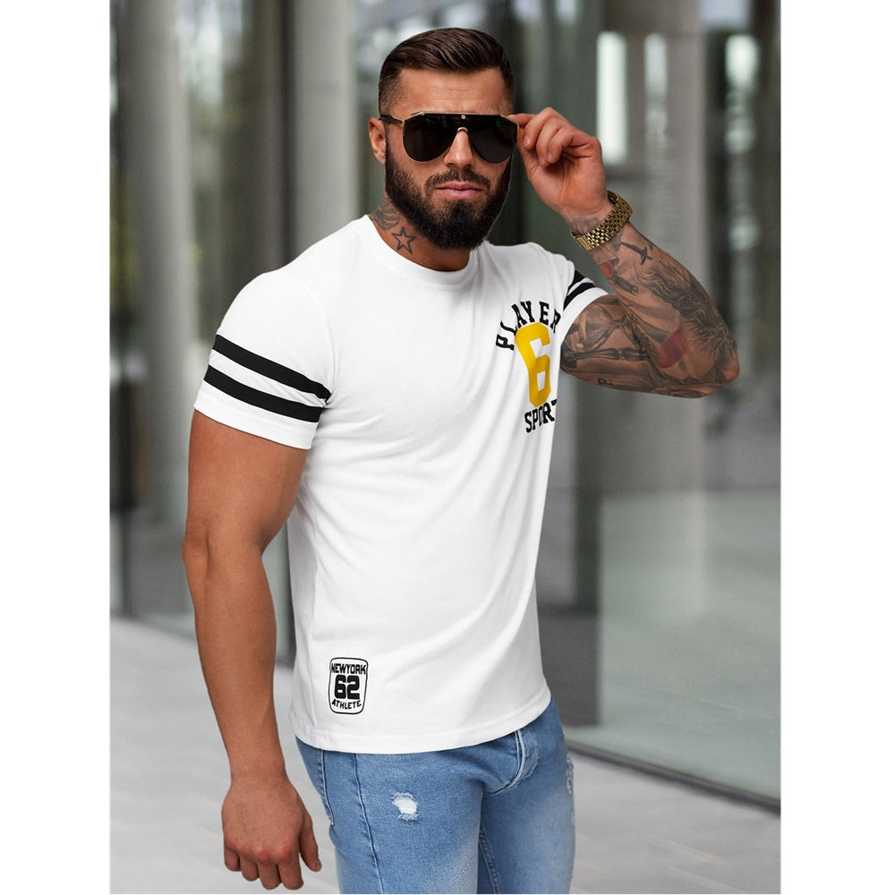 Vit Sportig T-shirt - Slim Fit Modell sidan