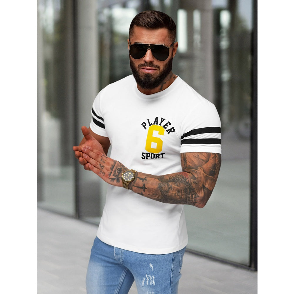 Vit Sportig T-shirt - Slim Fit Modell
