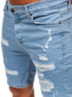 Herrshorts i jeans - Slim fit ljusblå zoomad