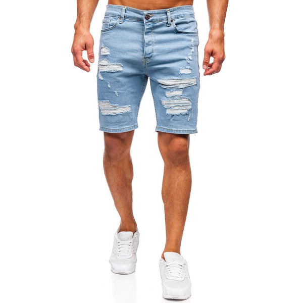 Herrshorts i jeans - Slim fit ljusblå