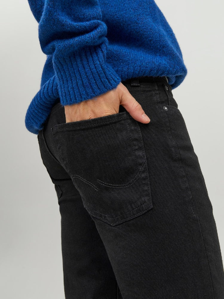 Svarta Glenn jeans slim fit JACK & JONES zoom bakifrån