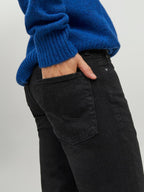 Svarta Glenn jeans slim fit JACK & JONES zoom bakifrån