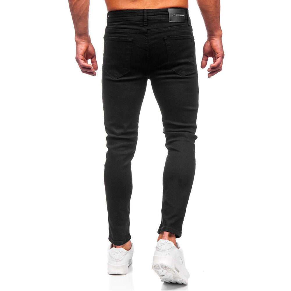 Svarta herrjeans - Slim fit modell bakifrån