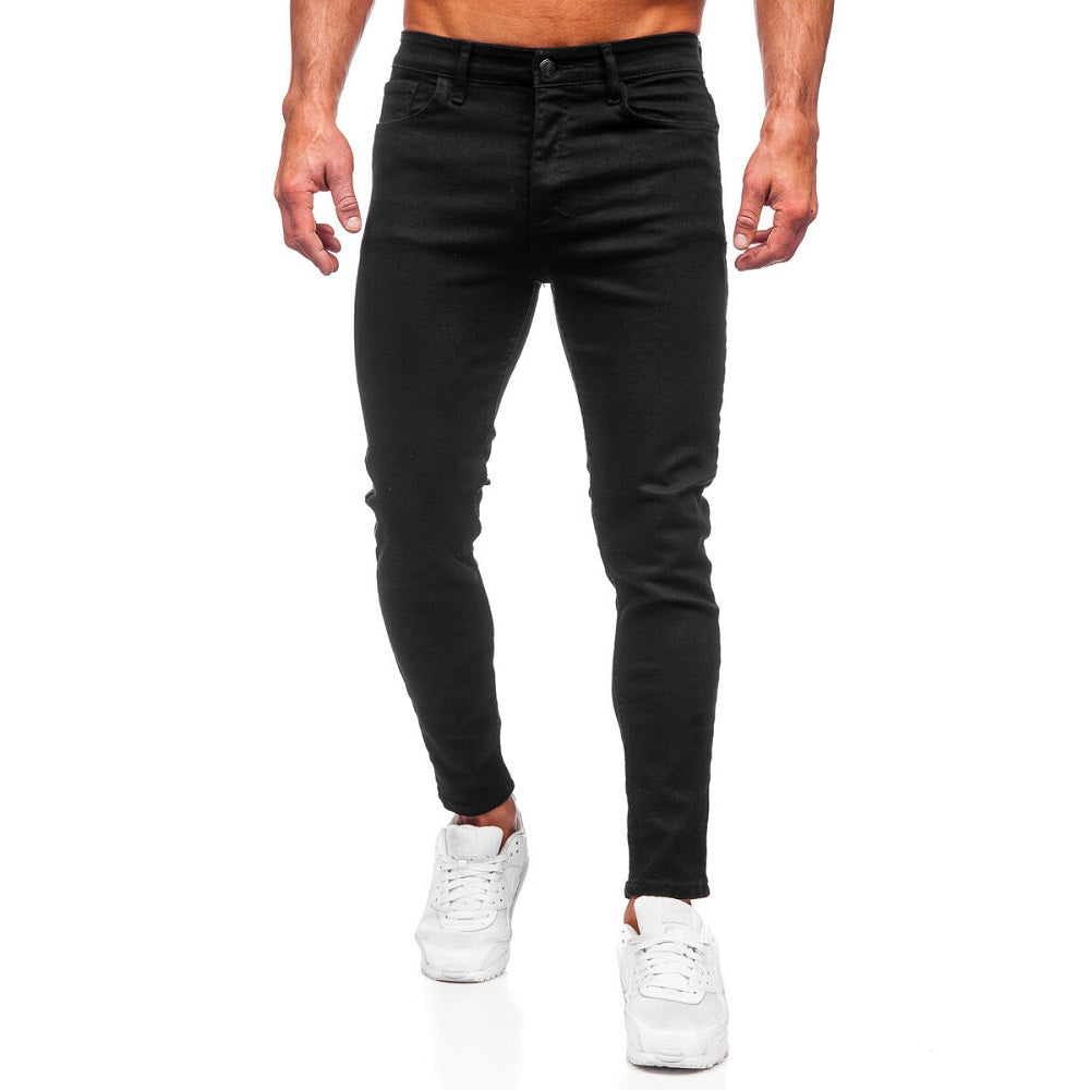 Svarta herrjeans - Slim fit modell framifrån