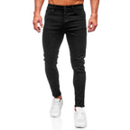 Svarta herrjeans - Slim fit modell framifrån