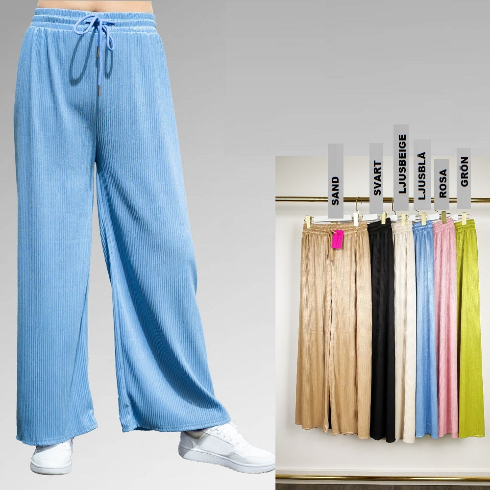Solida dambyxor med 6 olika färgval - Vida och luftiga byxor