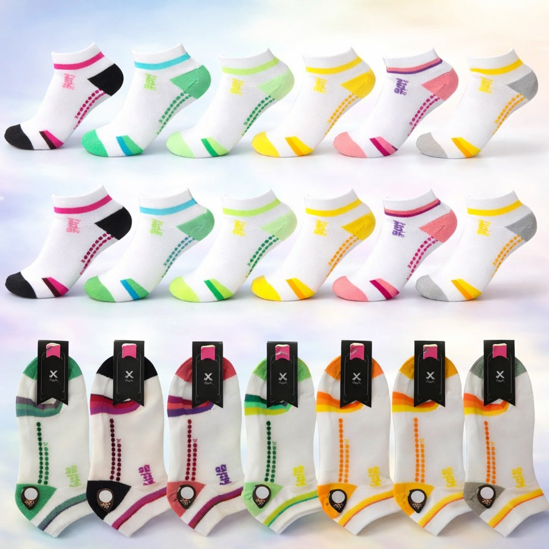 Sportiga ankelstrumpor för dam i storpack