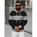 Svart Hoodie med grå kontrast - Herrtröja