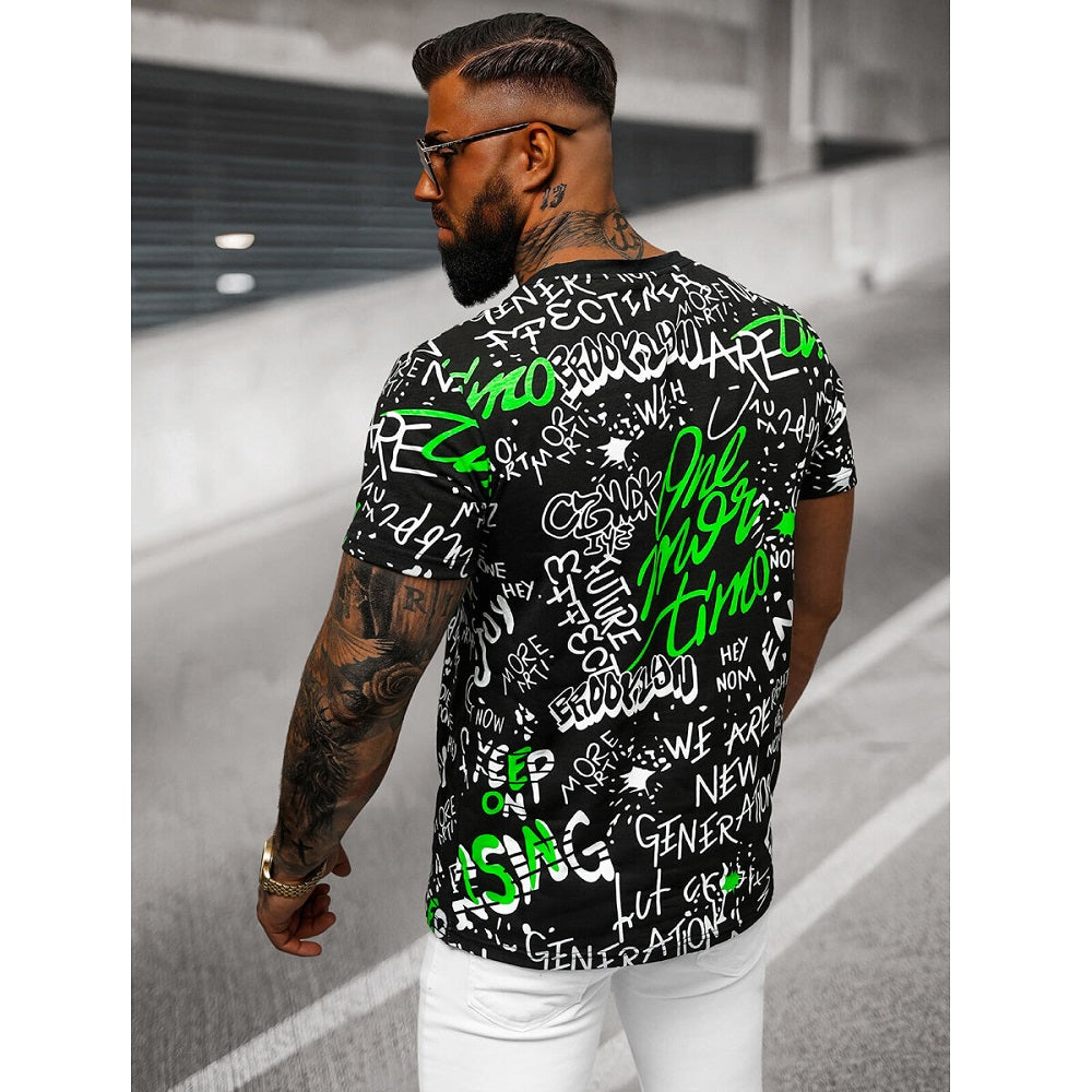Texttrycks T-shirt - Svart Herr
