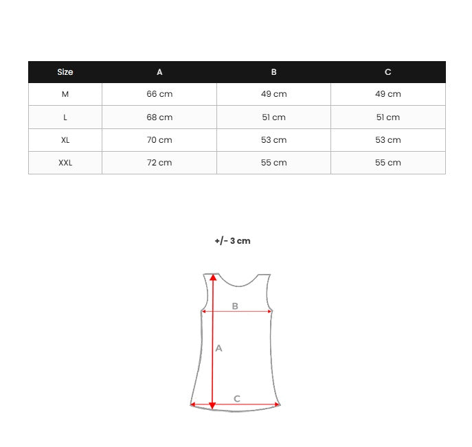 Linne med tryck på bröstet - Herrlinne storlekstabell
