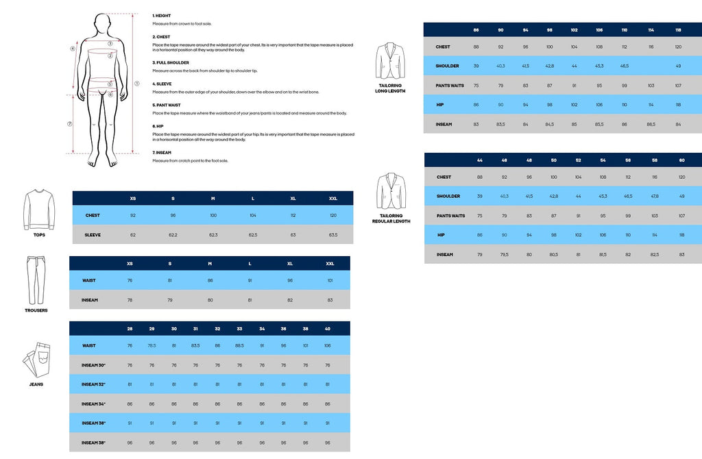 Herr Jack & Jones storleksguide