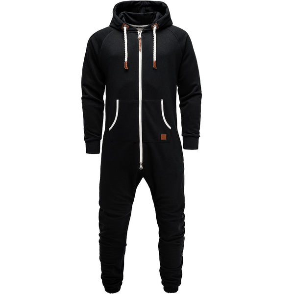 Supersköna unisex jumpsuits med luva - varm och gosig onesie svart