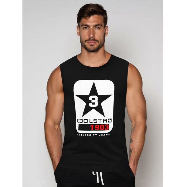 Herrlinne svart med tryck - Coolstar tanktop