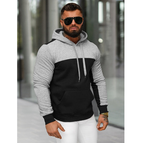 Tvåfärgad Hoodie - Svart Luvtröja sidan