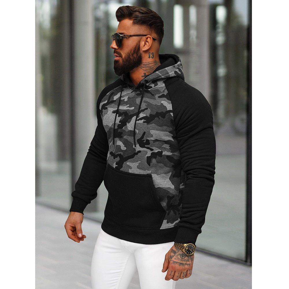 Camo Hoodie Grafitgrå - Huvtröja Herr sidan