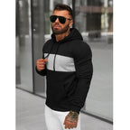 Svart Hoodie med grå kontrast - Herrtröja sidan