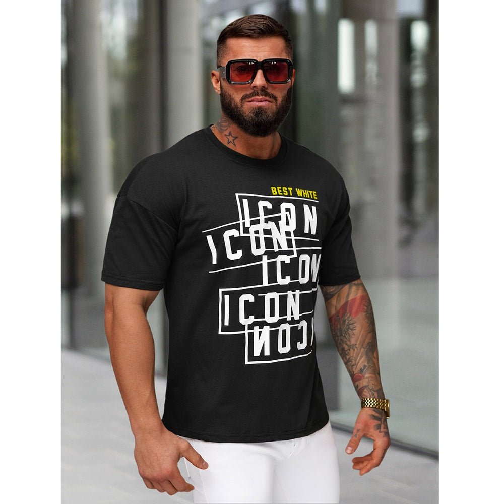 Svart Loose Fit Tröja - T-shirt Icon