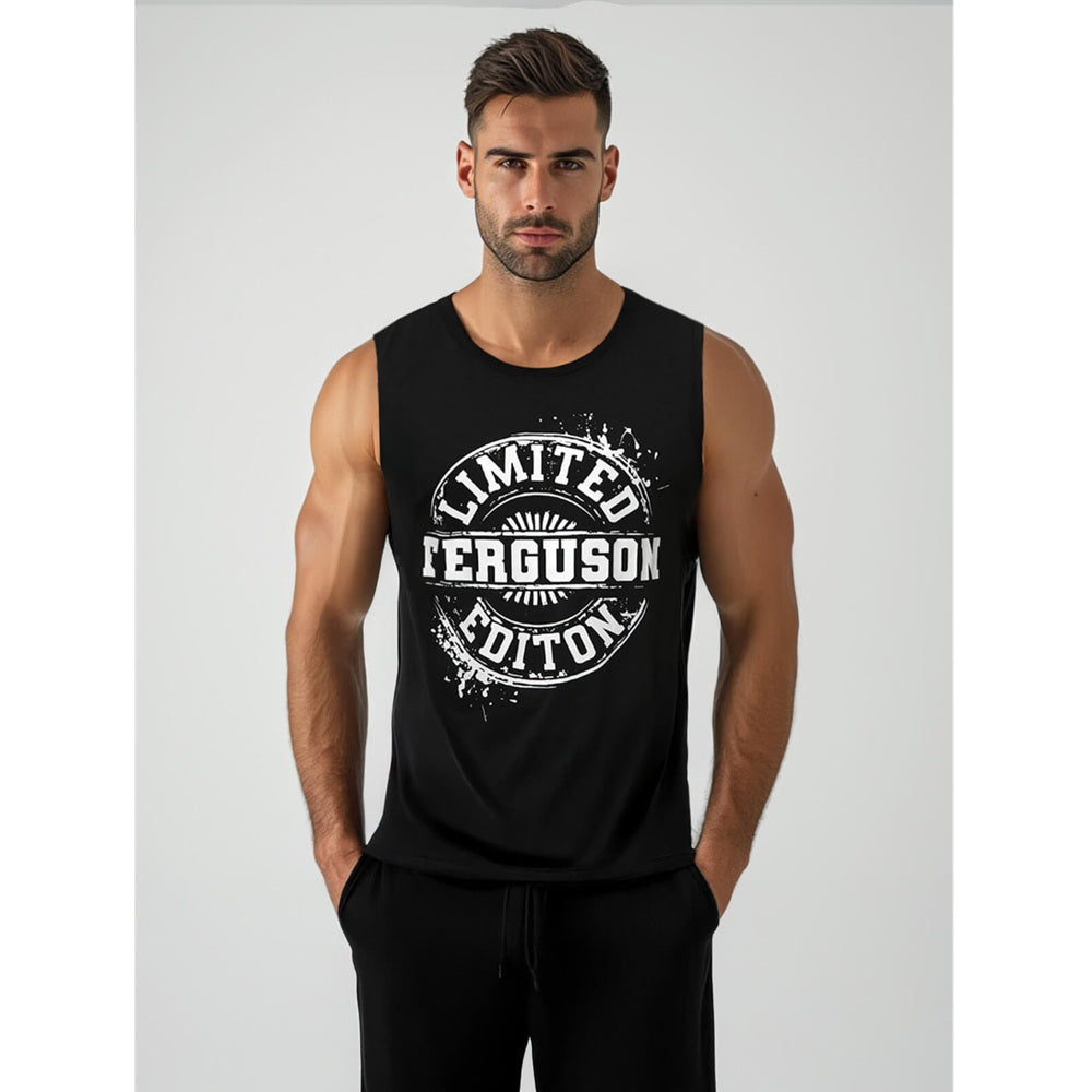 Printed Svart Linne - Herrlinne Ferguson