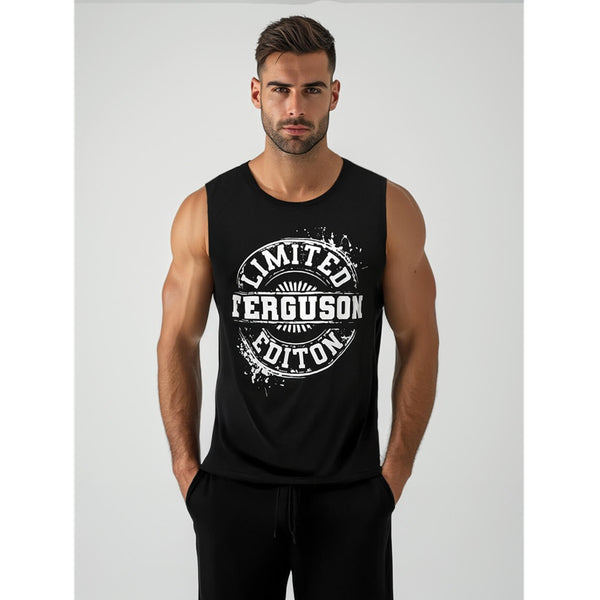 Printed Svart Linne - Herrlinne Ferguson