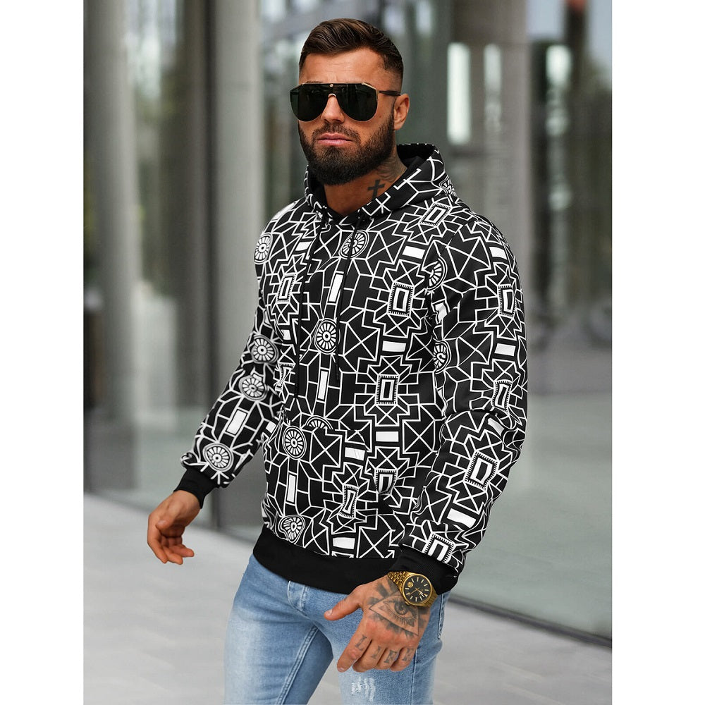 Polyester Hoodie - Svart Luvtröja sidan