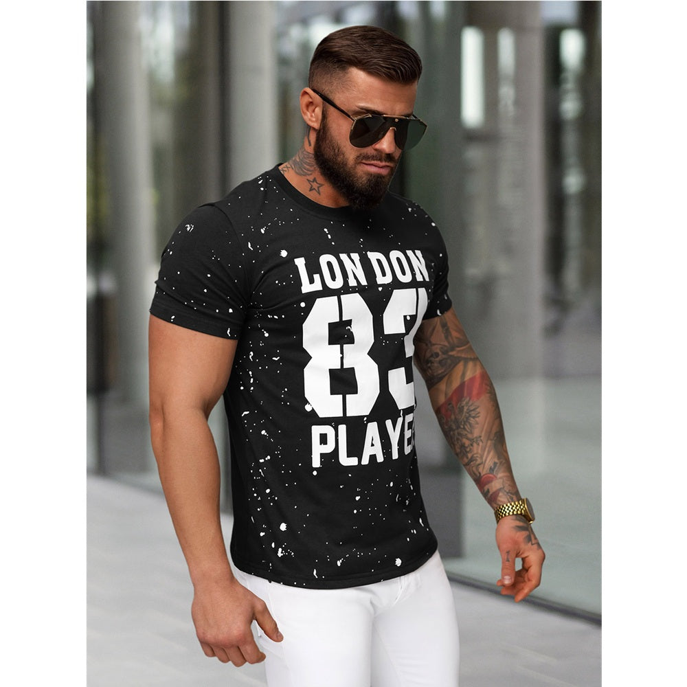 Slim Fit Modell Svart - T-shirt London sida