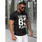 Slim Fit Modell Svart - T-shirt London sida