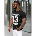 Slim Fit Modell Svart - T-shirt London sidan