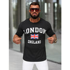 Storbritannien T-shirt - Svart Loose Fit framifrån
