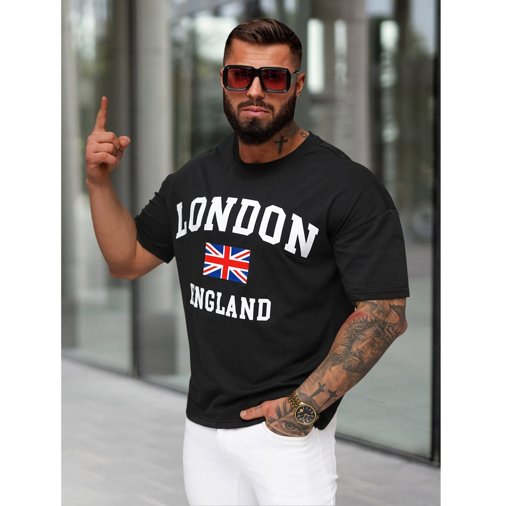 Storbritannien T-shirt - Svart Loose Fit sidan