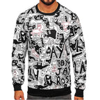 Svart printed tröja - Sweatshirt framifrån