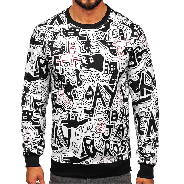 Svart printed tröja - Sweatshirt framifrån