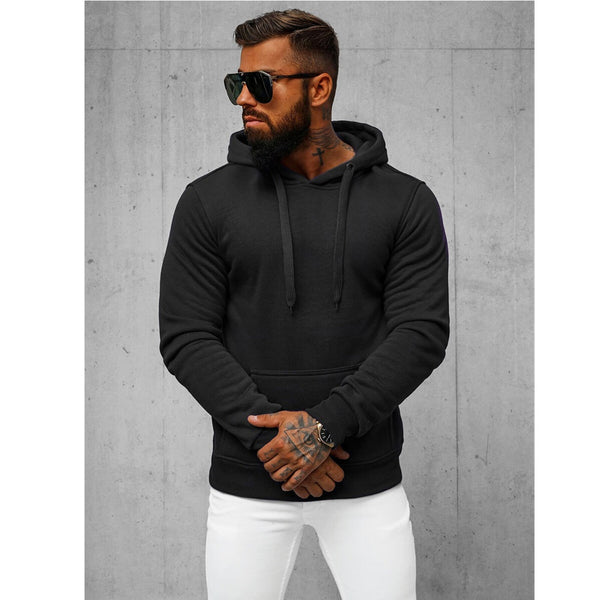 Svart basic herr hoodie