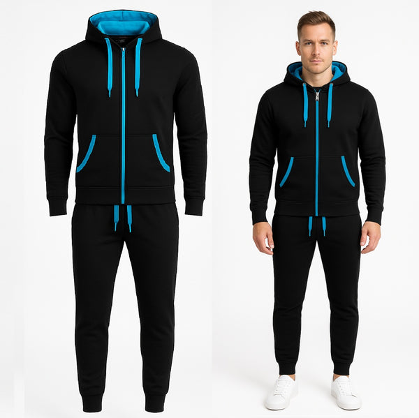 Träningsoverall Herr - svart och blåa träningskläder