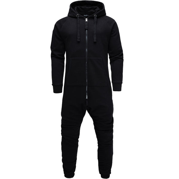Onesies med attityd - Unisex Jumpsuits med luva helsvart